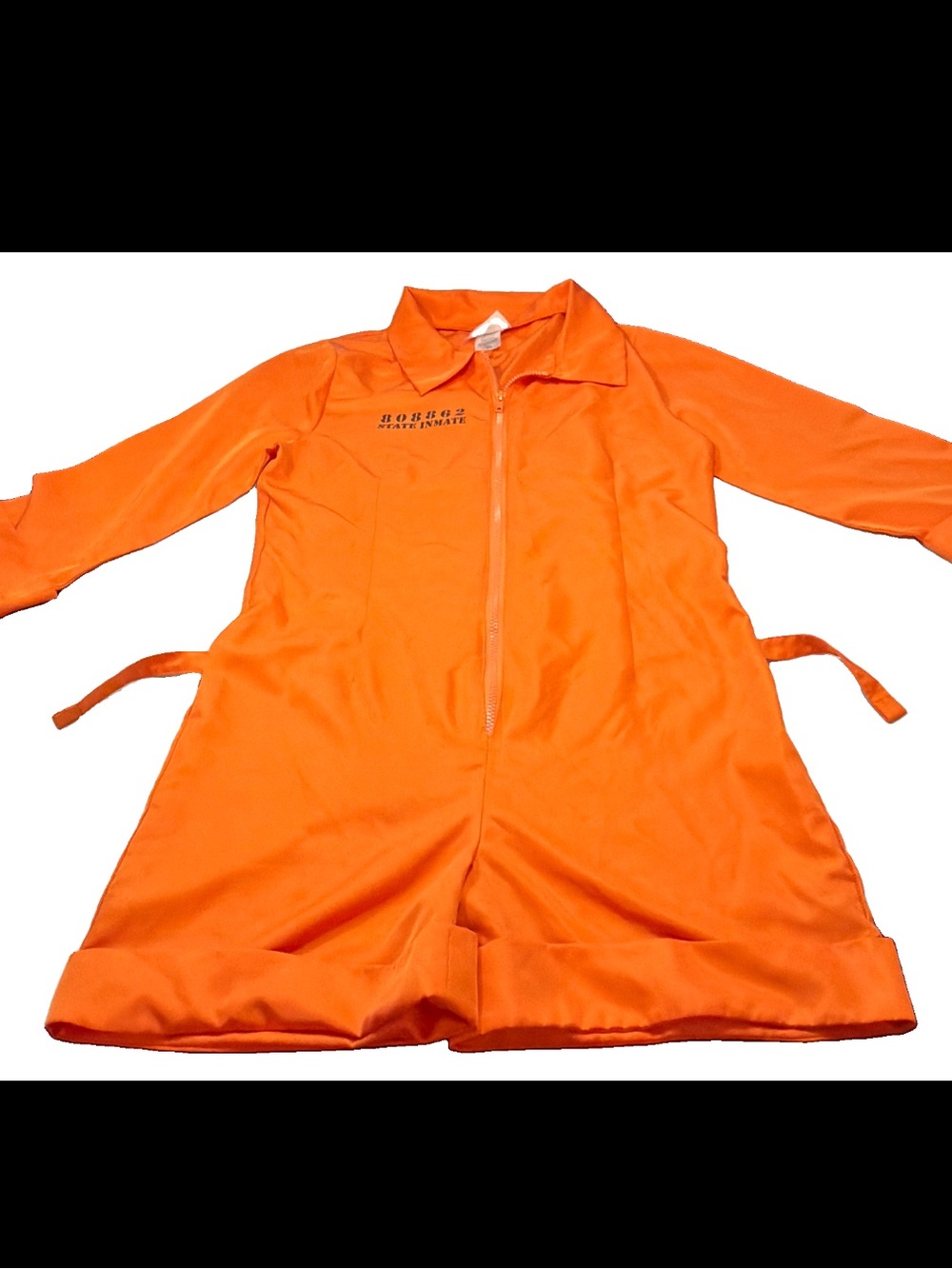 Prisoner Orange Jumpsuit Shorts Women’s Medium Inmate Criminal Zip Front Sexy M